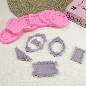 Baroque style silicone frame molds for fondant, chocolate and DIY plaster crafts