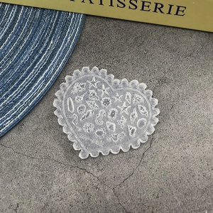 Heart-shaped silicone nail mold with 3D ocean starfish and shell relief patterns