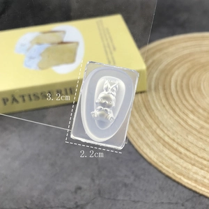 3D cute bunny rabbit silicone nail art mold for DIY cartoon animal nail decorations