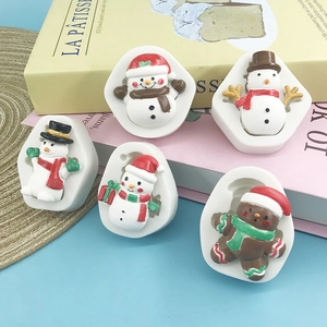 Christmas snowman and gingerbread man silicone molds for baking and DIY crafts