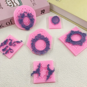Baroque style vintage frame silicone molds set for fondant and DIY resin crafts decoration