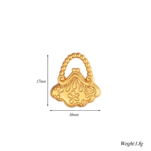 Detail of 18k gold plated pendant featuring flower engravings and precise dimensions