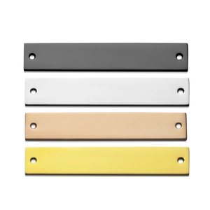 Stainless Steel Mirror Blank Bar Pendant Double Hole Connector Minimalist Rectangle Bar For DIY Bracelet Jewelry Components