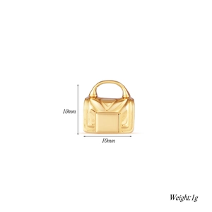 Detailed view of 10mm golden handbag charm for DIY jewelry making with weight spec