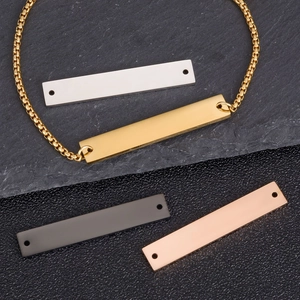 Polished stainless steel bar connectors in gold, silver, black and rose gold for DIY jewelry
