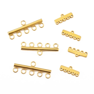 Stainless Steel Multi Hole Links Connectors For Jewelry Making DIY Necklaces Bracelets Layering Slide Tube Clasps Findings