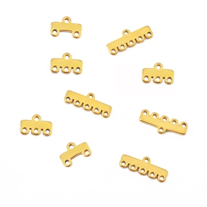 Gold stainless steel multi-hole connectors for layered necklace and bracelet DIY making