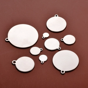 Stainless Steel Round Blank Tags Geometric Circle Pendant Charms For Jewelry Making DIY Personalized Engraving Findings