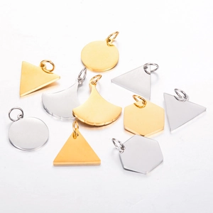 Pendenti geometrici lucidi in acciaio inossidabile oro e argento per gioielli fai-da-te