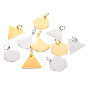 Pendenti geometrici in acciaio inossidabile lucido per gioielli in oro e argento