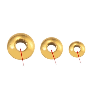 Drei Größen matter goldener Edelstahl-Zwischenperlen für DIY-Schmuckherstellung