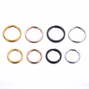 Flat stainless steel split key rings in four colors for DIY keychain making and accessories