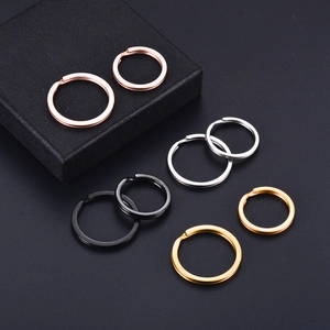 Flat stainless steel key rings in gold, silver, black and rose gold various sizes