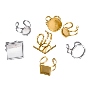 Verstellbare Ringrohlinge aus Edelstahl in Gold und Silber für DIY Schmuckherstellung