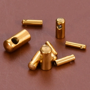 Polished golden stainless steel snake head cord end caps for DIY jewelry making