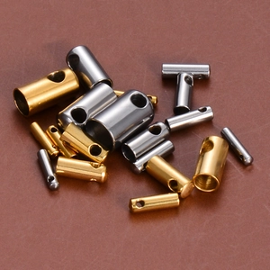Stainless steel snake head end caps in gold and silver for DIY jewelry cord necklaces