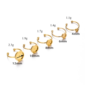 Basi per anelli regolabili in acciaio inossidabile per gioielli DIY da 4mm a 12mm