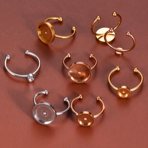 Basi per anelli regolabili in acciaio inox oro, oro rosa e argento per gioielli DIY