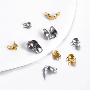 Stainless Steel Bead Tips Calottes End Clasps Connector For Jewelry Making DIY Necklace Bracelet Findings Accessories