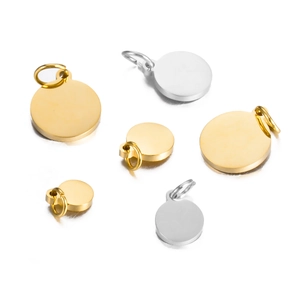 Polierte Edelstahl-Rundscheiben mit Ösen in Gold und Silber für DIY-Schmuckherstellung