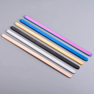 Polished stainless steel C-shaped cuff bracelet blanks in six assorted plating colors