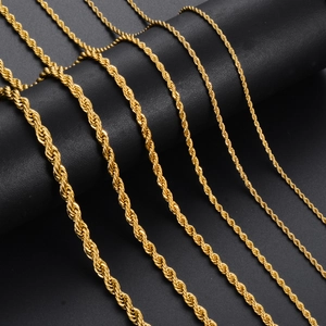 Hip Hop Edelstahl Kordelkette Halskette Für Herren Damen Gold Silber Galvanisiert Twist Halskette Mode Schmuck