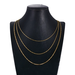 Three-layer gold snake bone chain necklace in polished stainless steel for women and men