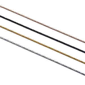 Slim stainless steel square snake chains in gold, rose gold, black, and silver finishes