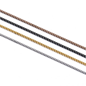Stainless Steel Curb Chain Necklace For Men Women Minimalist Fine Twist Link Chain DIY Jewelry Accessory Gold Silver Black