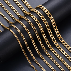 Stainless Steel Figaro Chain Necklace Hip Hop Unisex Gold Silver NK Link Chain Personalized Jewelry Fashion Accessory Gift