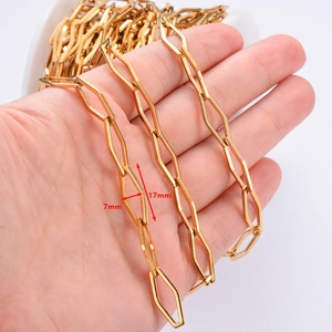 Stainless Steel Diamond Hollow Jewelry Chain For DIY Necklace Bracelet Making Gold Plated Geometric Fashion Link Accessory