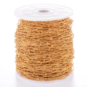 5mm golden oval embossed cross chain on spool for DIY jewelry making stainless steel