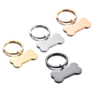 Polierte Hundemarken aus Edelstahl in Knochenform in Gold, Roségold, Silber und Schwarz