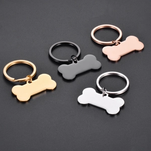 Hundemarken aus Edelstahl in Knochenform in Gold, Schwarz, Roségold und Silberglanz