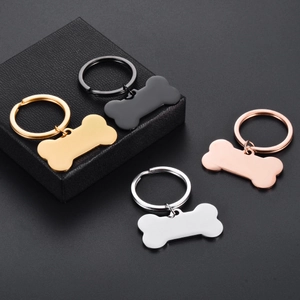 Polierte Hundemarken aus Edelstahl in Knochenform in Schwarz, Gold, Roségold und Silber