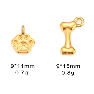 Colgantes de pata y hueso de acero dorado para hacer collares y joyas de bricolaje