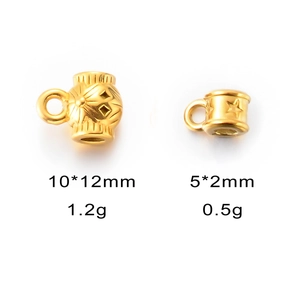 Détails de perles dorées gaufrées vintage avec dimensions pour création de bijoux DIY