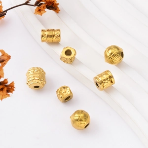 Assorted 18k gold plated titanium steel beads for DIY necklace and bracelet crafting