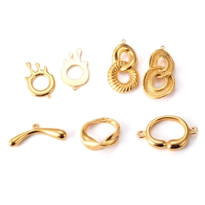Colgantes geométricos irregulares de acero inoxidable dorado para crear collares DIY