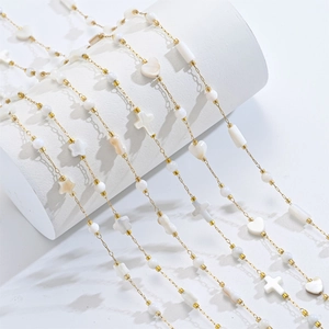 18k gold plated stainless steel necklace featuring star heart and shell pendants