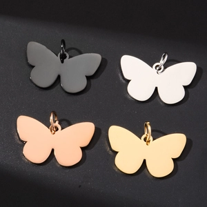 Ciondoli a farfalla in metallo nero, argento, oro rosa e oro per creazione gioielli DIY