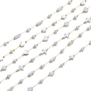 18k gold plated stainless steel chain with shell star heart and cross charms