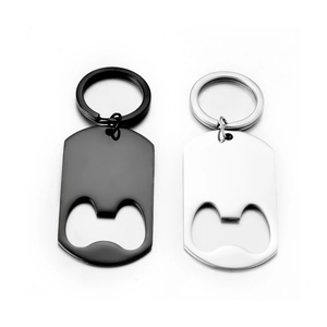 Porte-clés Décapsuleur en Acier Inoxydable Anneau de Clé en Métal Poli pour Hommes Femmes Outil d'Ouverture Durable Portable Cadeau