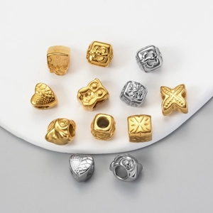 Assortimento di ciondoli a forma di gufo e cuore in acciaio inox per gioielli DIY