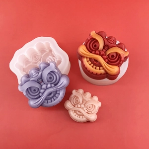 Stampo in silicone a forma di leone cinese per candele e cioccolatini fondenti