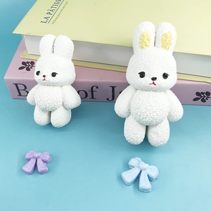 Bow tie plush bunny silicone mold set for DIY handmade chocolate and resin baking crafts