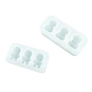 Two-pack of cartoon figure silicone molds for DIY chocolate and resin crafting