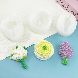 Peony and lavender silicone flower molds for aromatherapy plaster and chocolate crafts