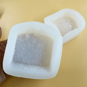 Thick toast silicone molds for DIY handmade candles and crafts, translucent white tools