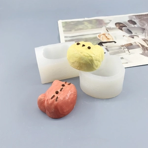 Cat shaped silicone mold for chocolate and fondant with finished cute kitten samples